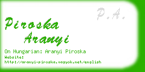 piroska aranyi business card